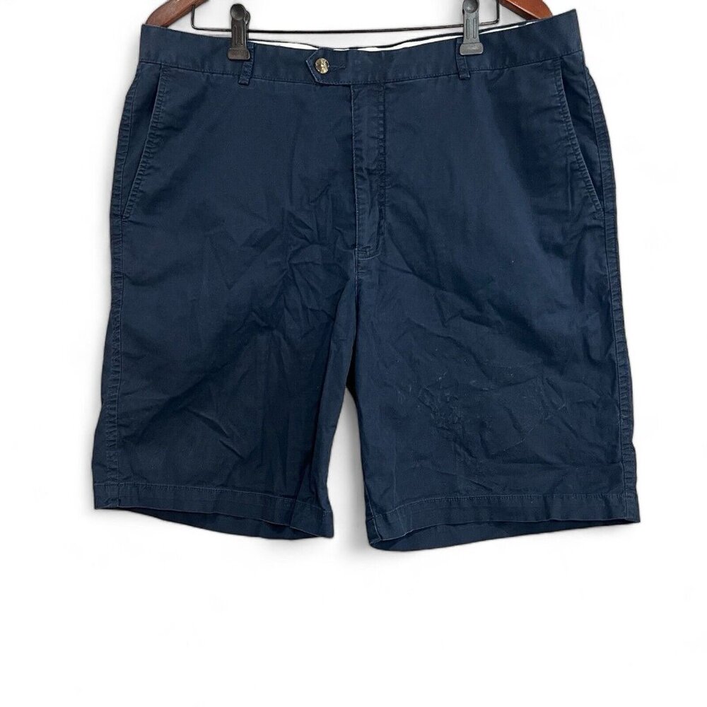 Cutter & Buck Chino Shorts Mens Size 38 Navy Blue Cotton Mid Rise Casual
